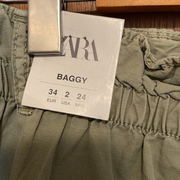 NWT Zara Baggy Rustic Paperbag Pants - Picture 10 of 12